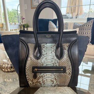 Celine Phyton Suede Large Tote Bag